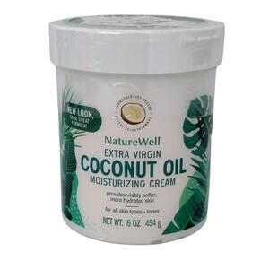 Naturewell Extra Virgin Coconut Oil Moisturizing Cream Flip Top 16 oz. NEW USA